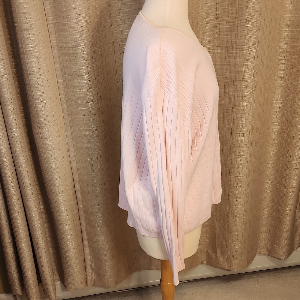 Pink Long Sleeve Ribbed Button Down Shirt - Picture 3 of 8